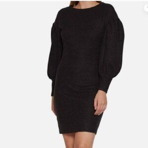 Walter Baker Polly puff sleeve ribbed sweater dress S